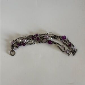 Elegant Purple and Silver Women's Bracelet